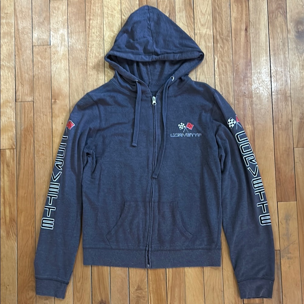 Corvette Gray Zip-Up Hoodie